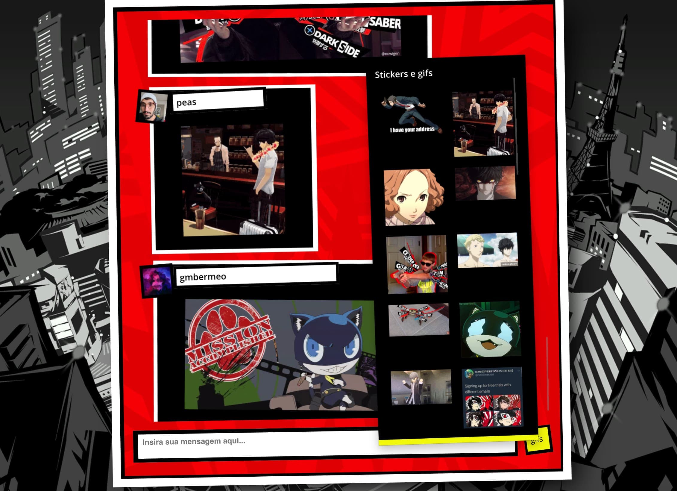 Persona's Metaverse Web Chat made for Alura's Coding Bootcamp of React (Next.js) in January of 2022.